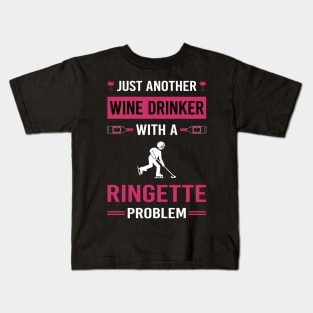 Wine Drinker Ringette Kids T-Shirt